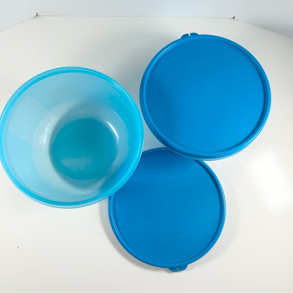 Tupperware Clarissa Blue Round Food Storage Bowls with Lids 1.5L 2L 1701 1700 - Picture 11 of 11